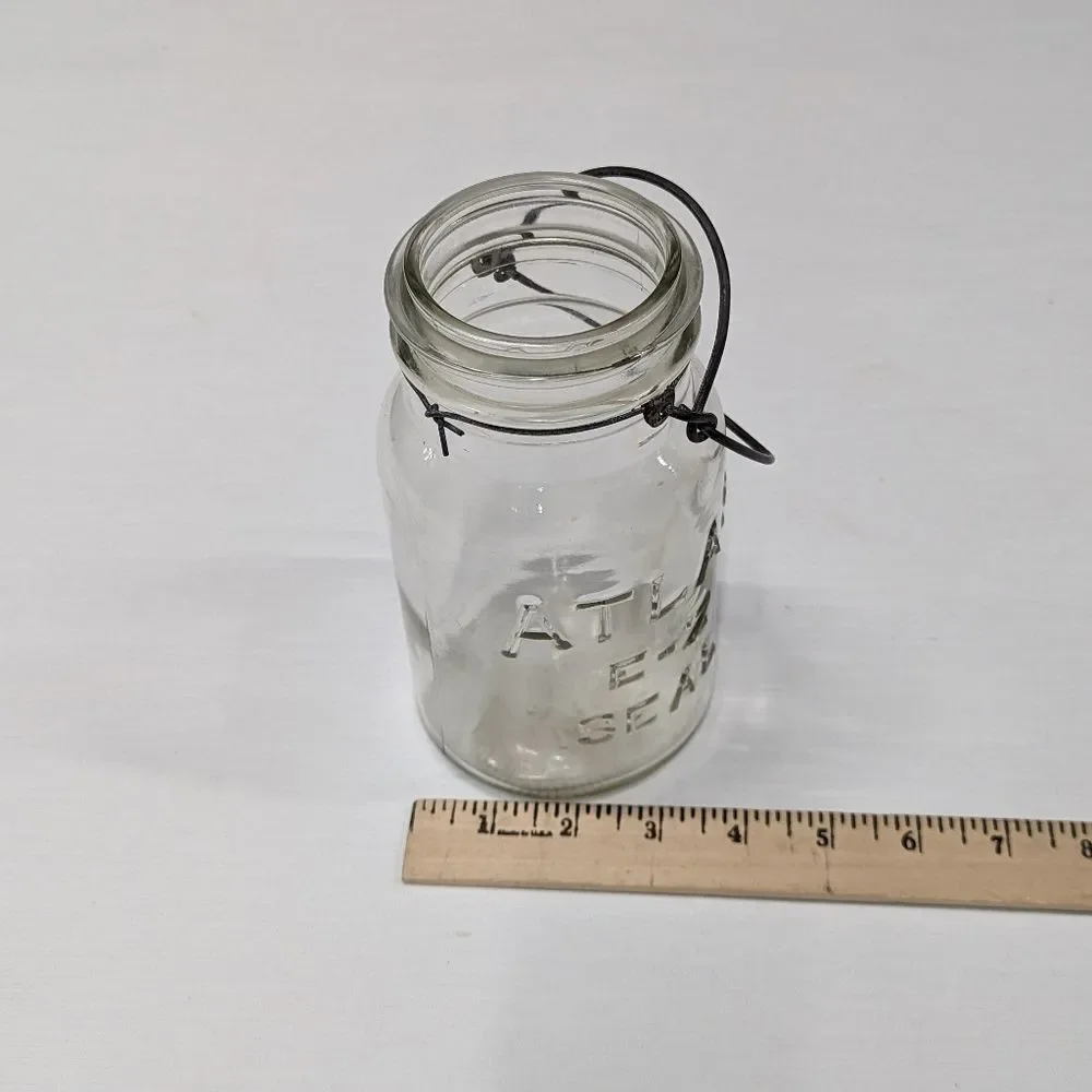 Vintage Atlas E-Z Seal Clear‎ Quart Canning Jar